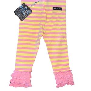 Matilda Jane Vibrant Pink and Yellow Striped Leggings